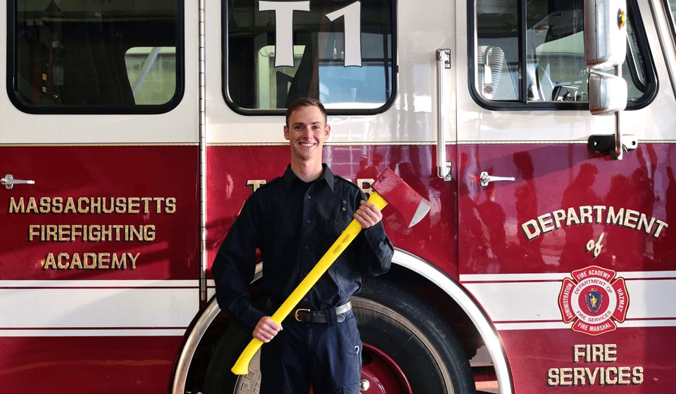 Firefighter Steven Masterson graduated from the Massachusetts Firefighting Academy on Wednesday, Nov. 4.