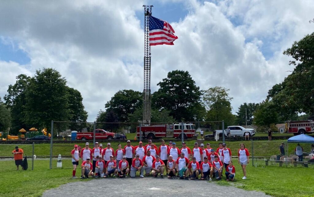 Dighton and Berkley firefighters went head-to-head in a charity softball game this past weekend to raise money for the Ronald McDonald House. (Photo courtesy)